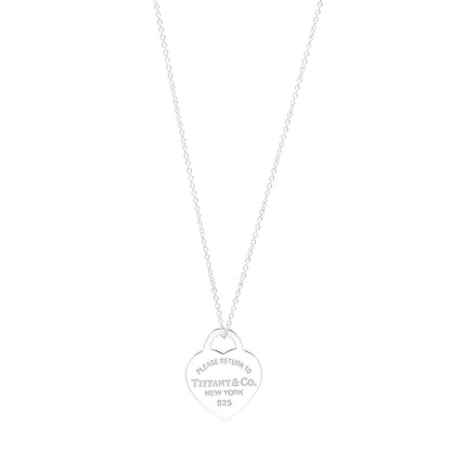Tiffany Sterling Silver Small Return to Tiffany Heart Pendant Necklace 1 of 8