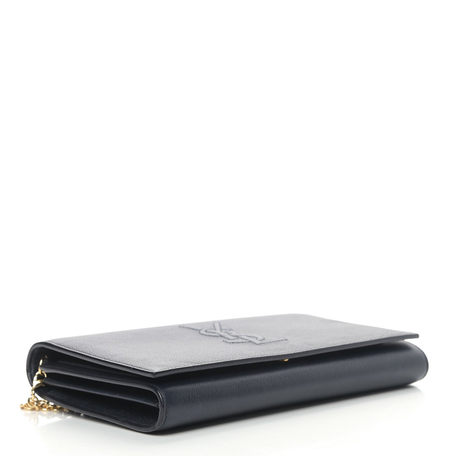 Saint Laurent Calfskin Monogram Belle de Jour Chain Clutch Navy 4 of 11