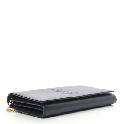 Saint Laurent Calfskin Monogram Belle de Jour Chain Clutch Navy 4 of 11