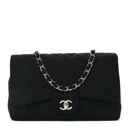 Chanel Jersey Quilted Jumbo Single Flap Black 1 of 13