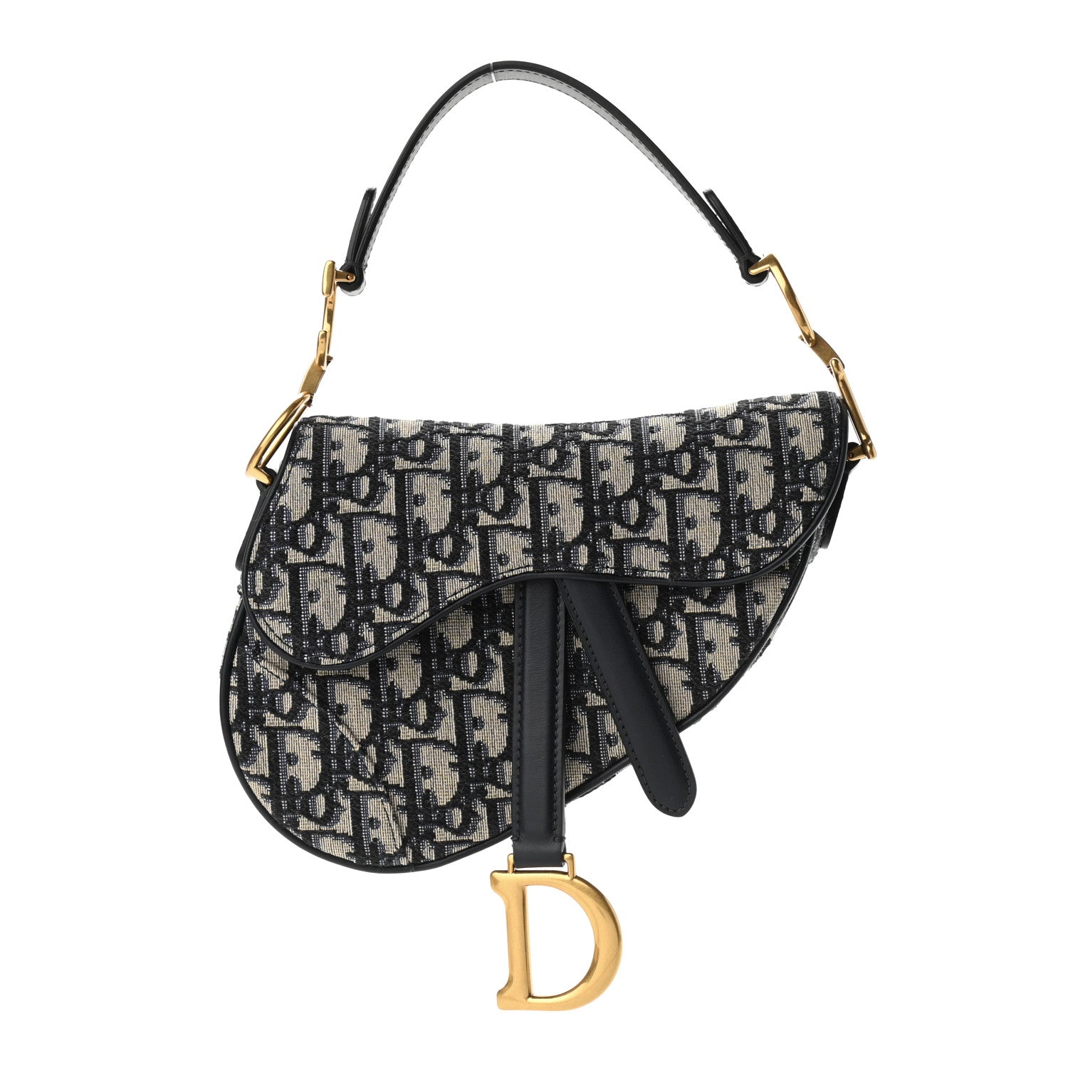 Christian Dior Oblique Mini Saddle Bag Blue 1 of 10