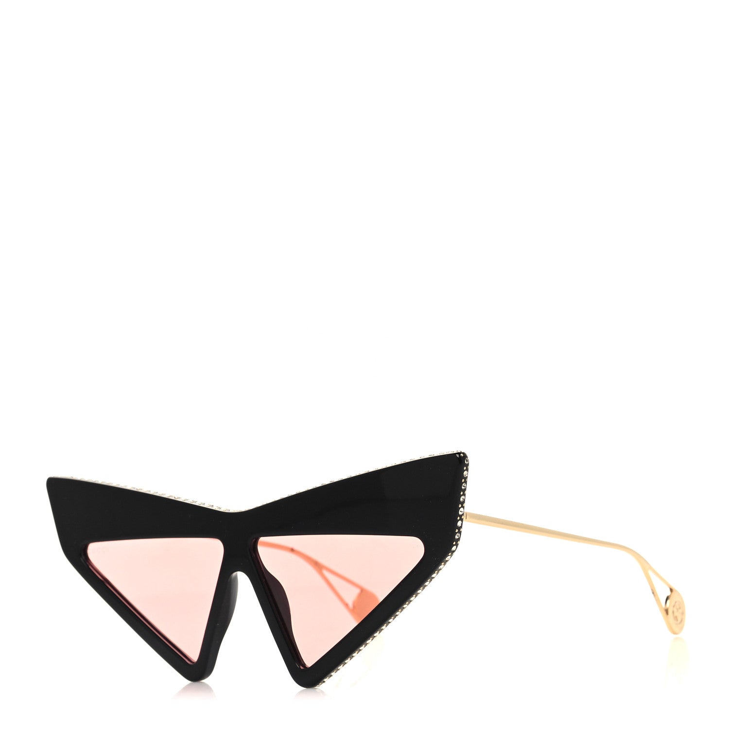 Gucci Acetate Crystal Geometric Sunglasses GG0430S Black 1 of 9