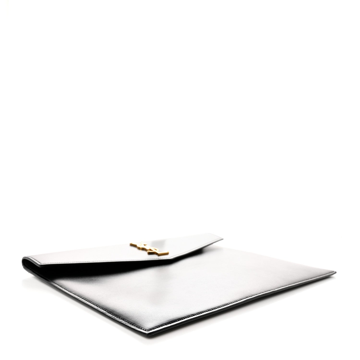 Saint Laurent Smooth Shiny Calfskin Monogram Uptown Baby Pouch Black 4 of 9