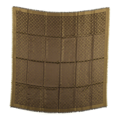Louis Vuitton Silk Lurex Wool Monogram Shine Shawl 1 of 3