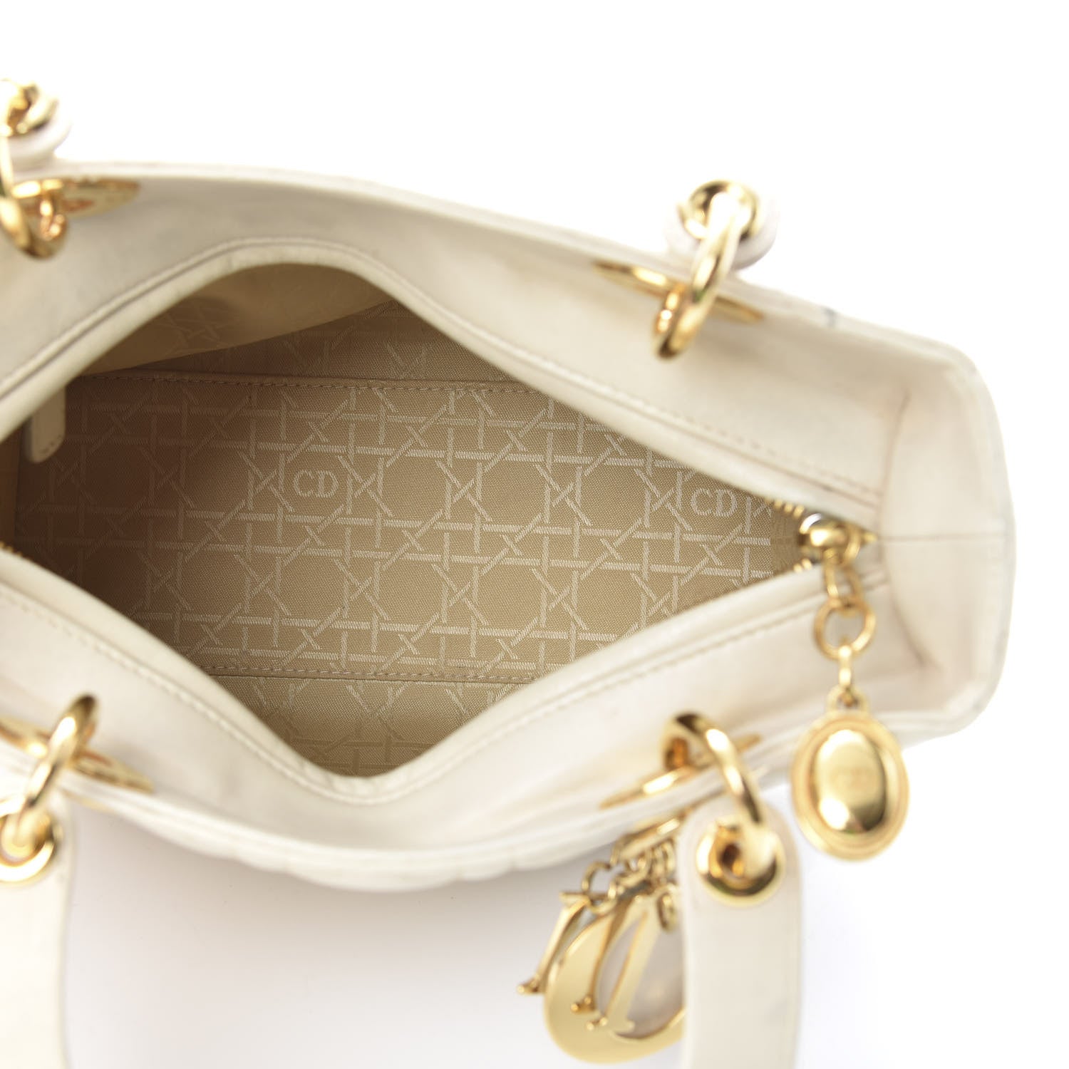 Christian Dior Lambskin Cannage Medium Lady Dior White 5 of 15