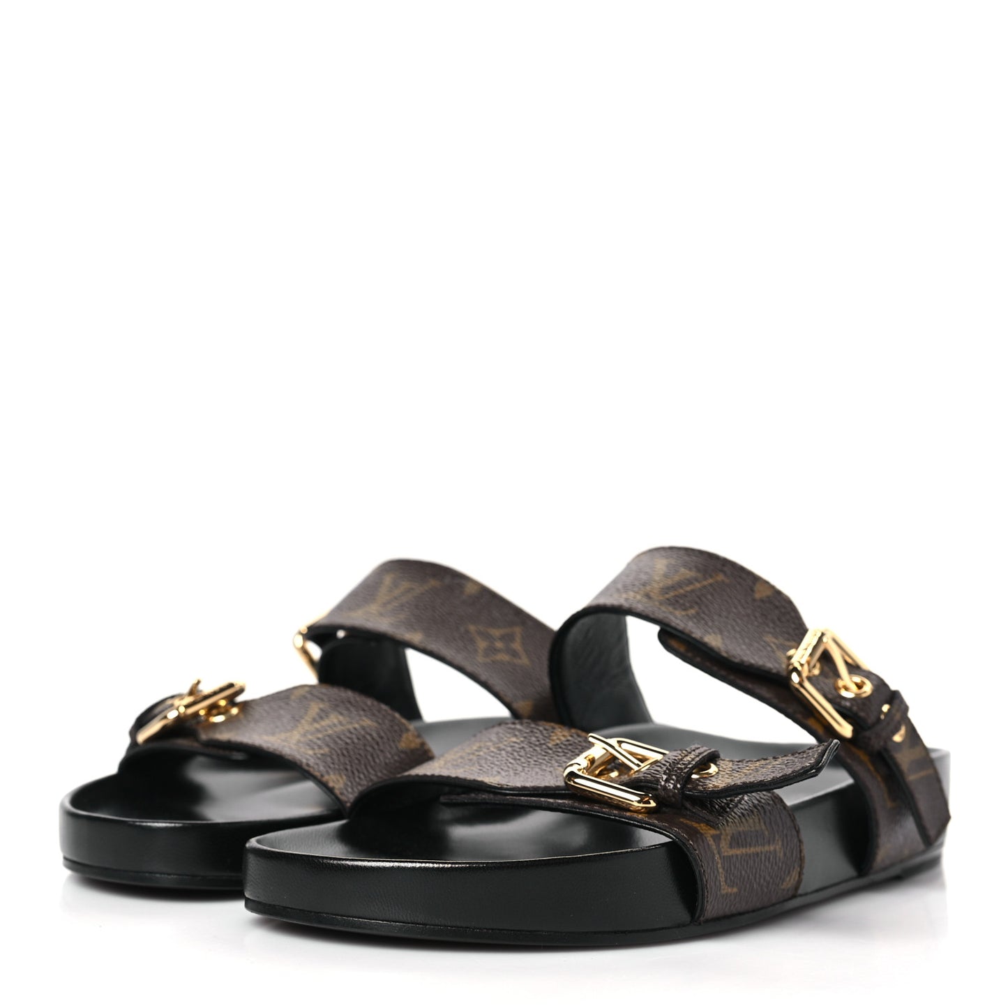 Monogram Bom Dia Mule Sandals 37 Black
