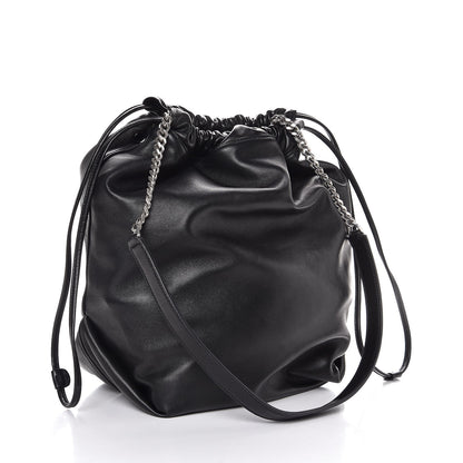 Saint Laurent Smooth Calfskin Teddy Drawstring Bag Black 4 of 8
