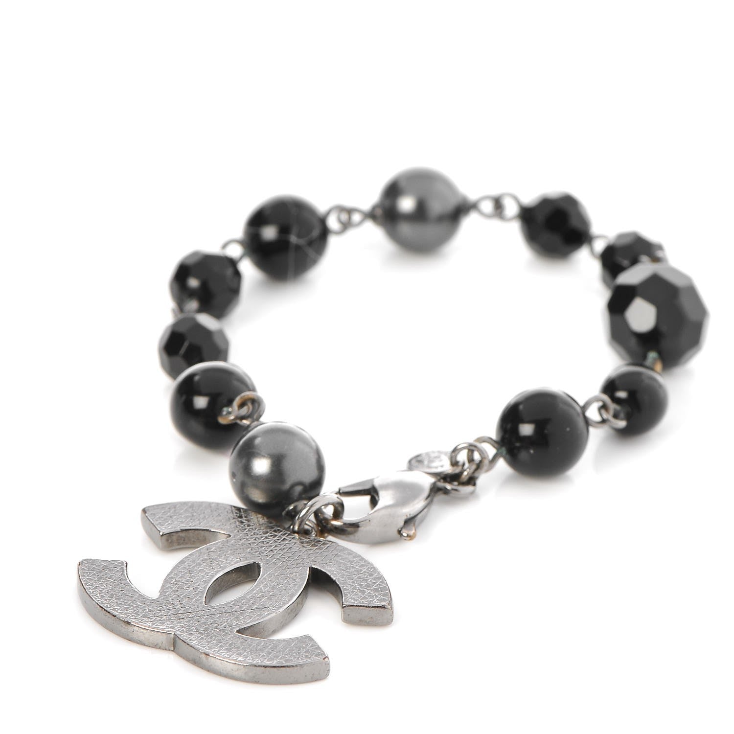 Chanel Ruthenium Bead CC Bracelet Black 1 of 3