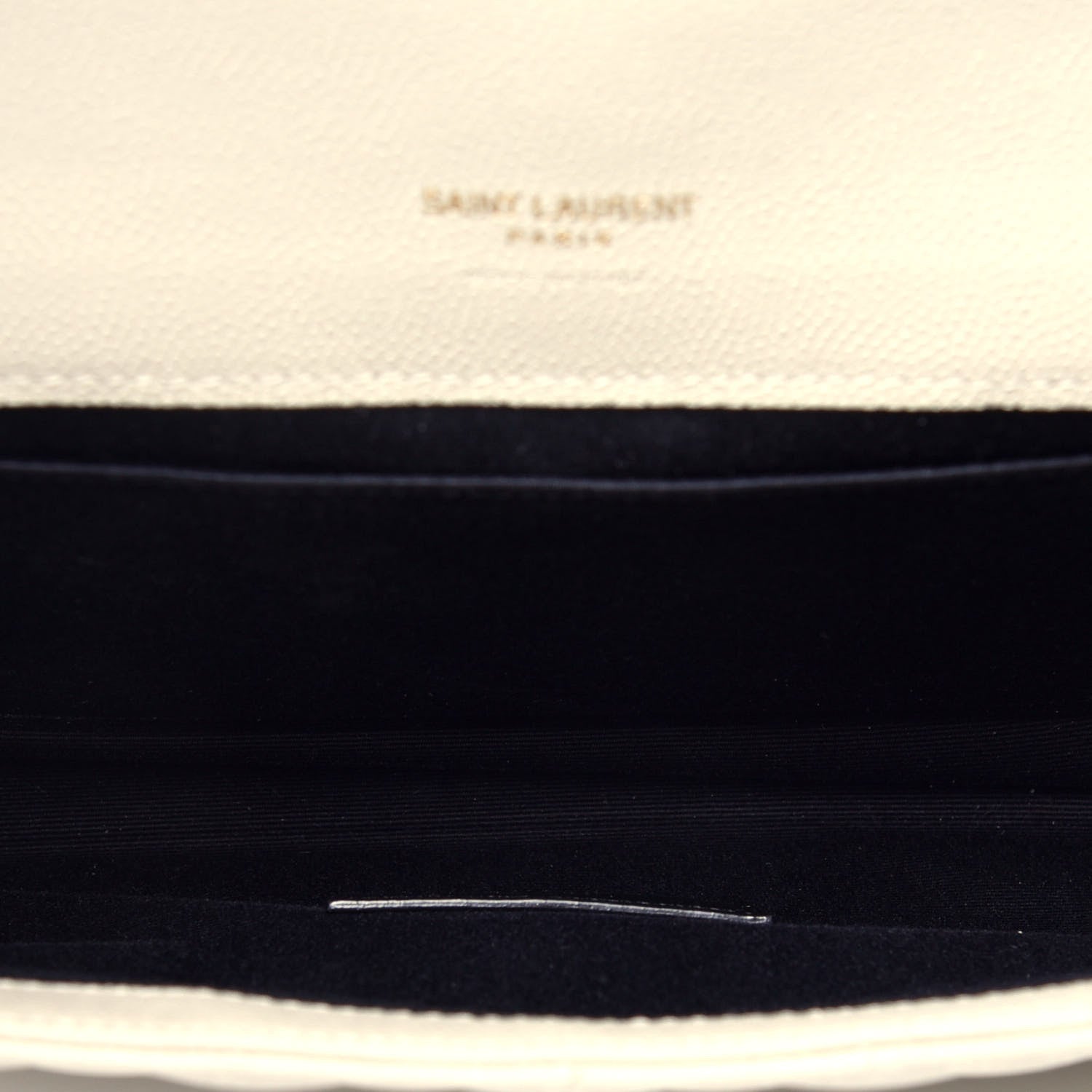 Saint Laurent Grain De Poudre Textured Mixed Matelasse Triquilt Monogram Clutch Blanc Vintage 5 of 7