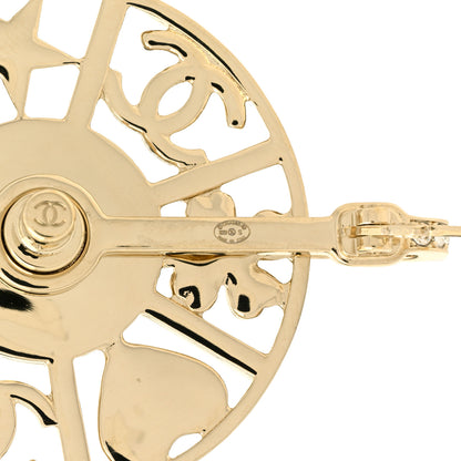 Chanel Crystal Pearl CC Charms Brooch Pearly White Gold 3 of 3