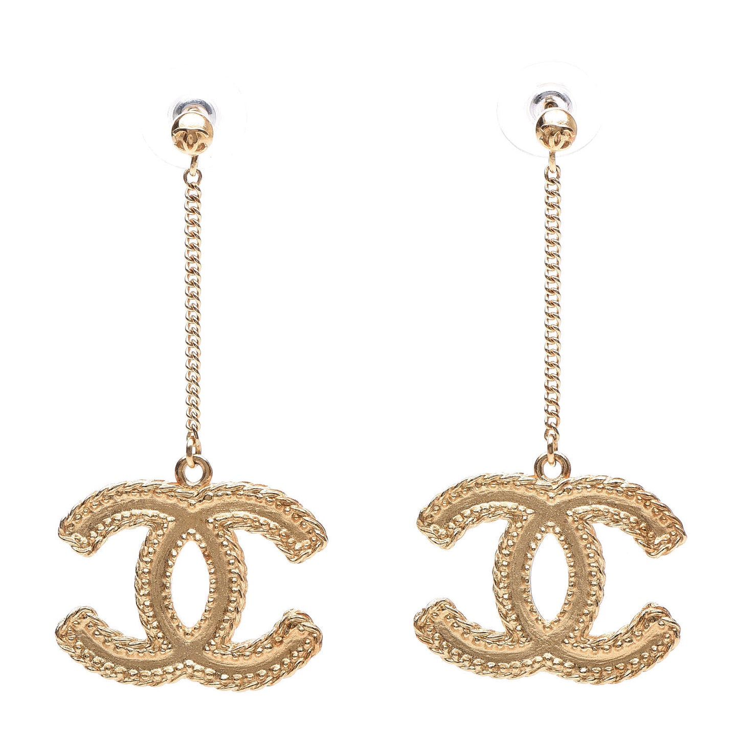 CC Drop Earrings Matte Gold