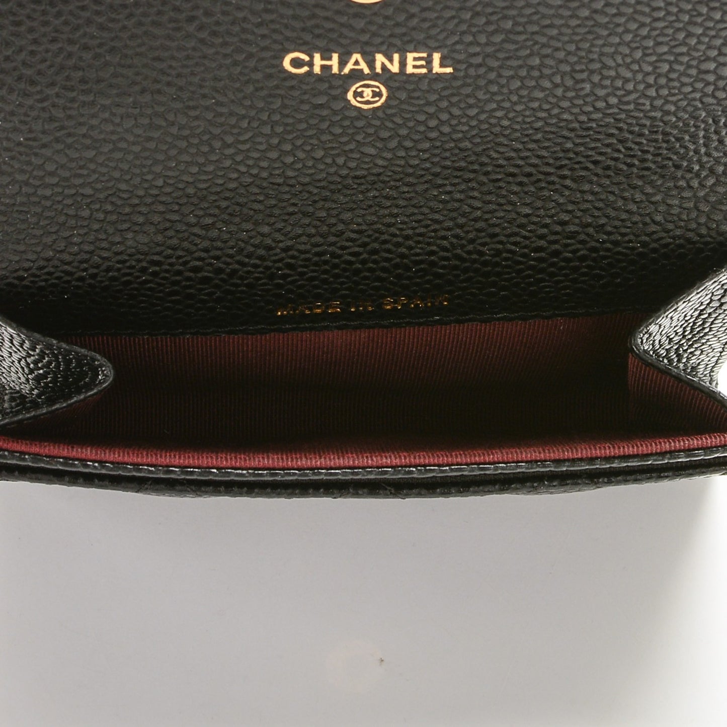 Caviar Quilted Flap Card Holder Black
