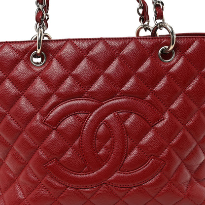 Chanel Caviar Quilted Grand Shopping Tote GST Red 9 of 12