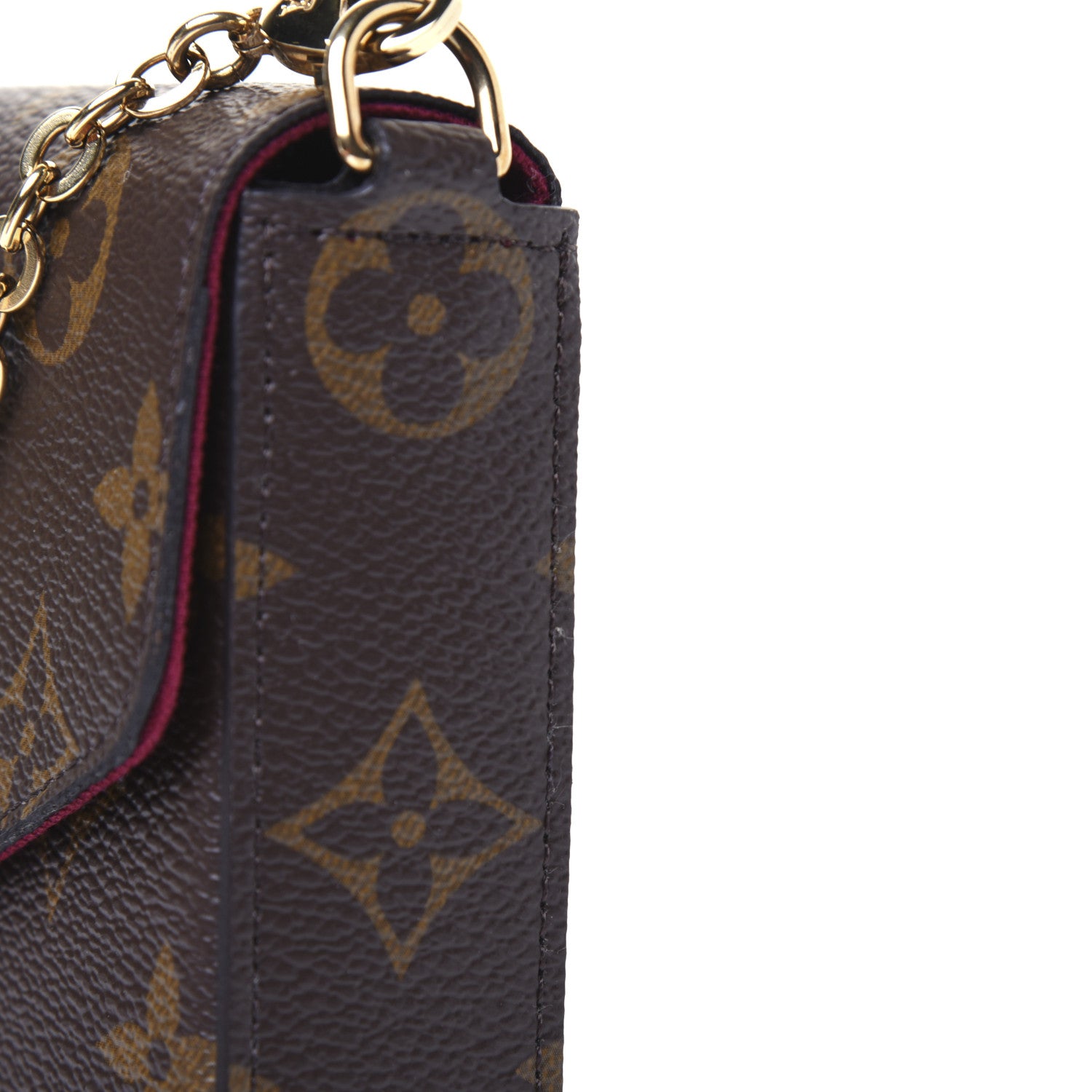 Louis Vuitton Monogram Pochette Felicie Chain Wallet Fuchsia 11 of 15