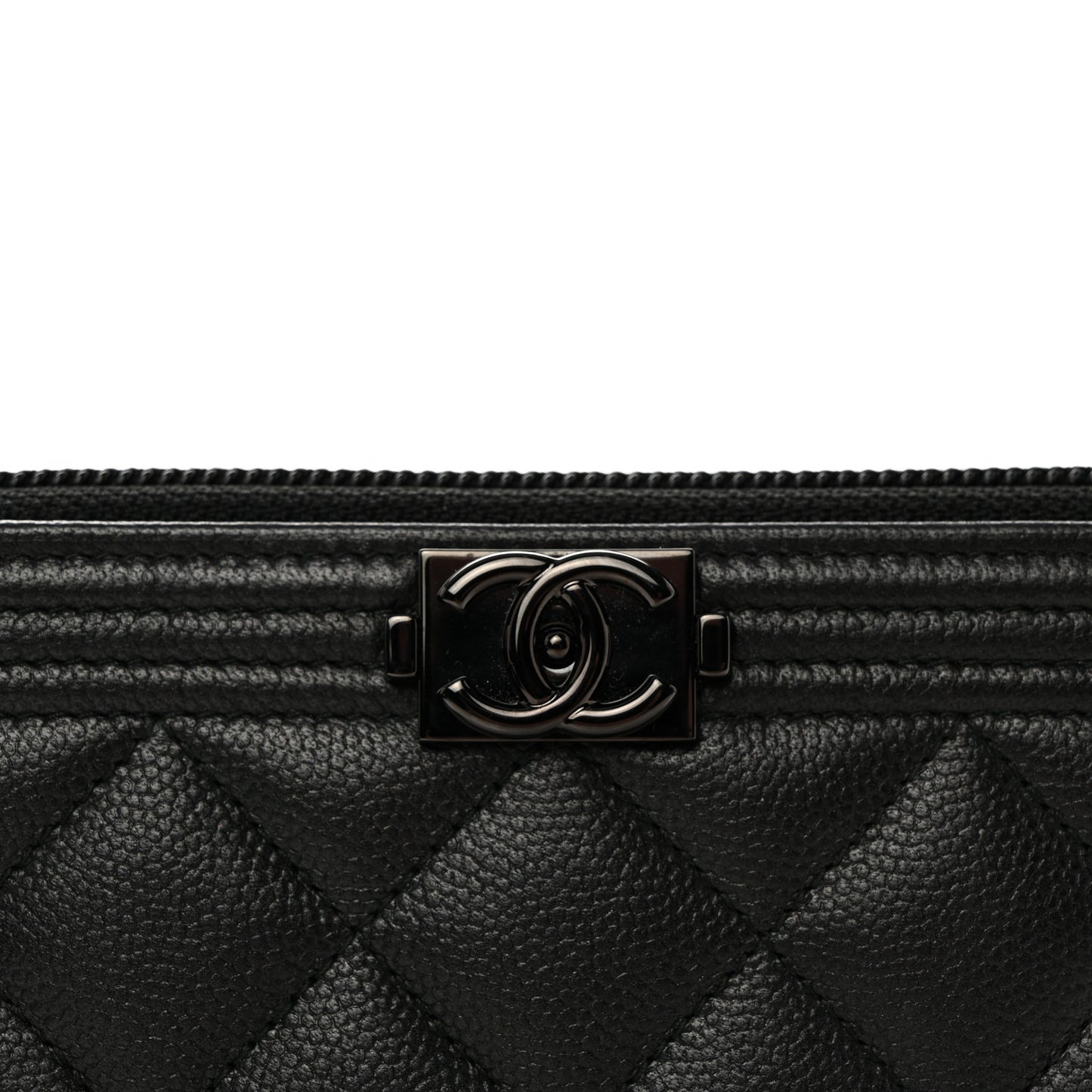 Caviar Quilted Small Boy Zip Around Wallet So Black
