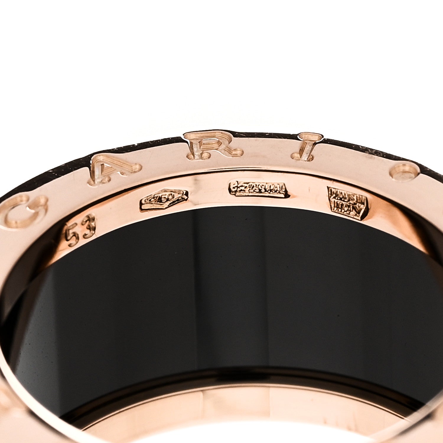 Bulgari 18K Rose Gold Black Ceramic B.Zero1 Four-Band Ring 53 6.25 4 of 5