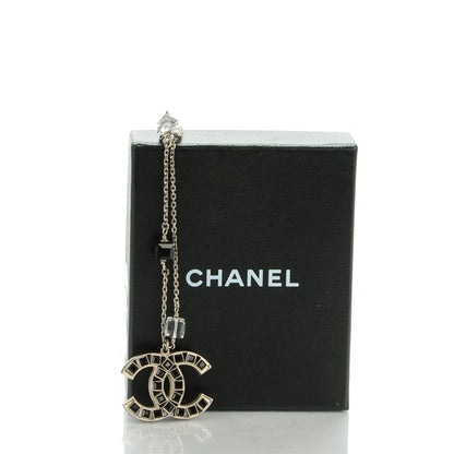 Chanel Baguette Crystal Beaded CC Necklace Black 5 of 5