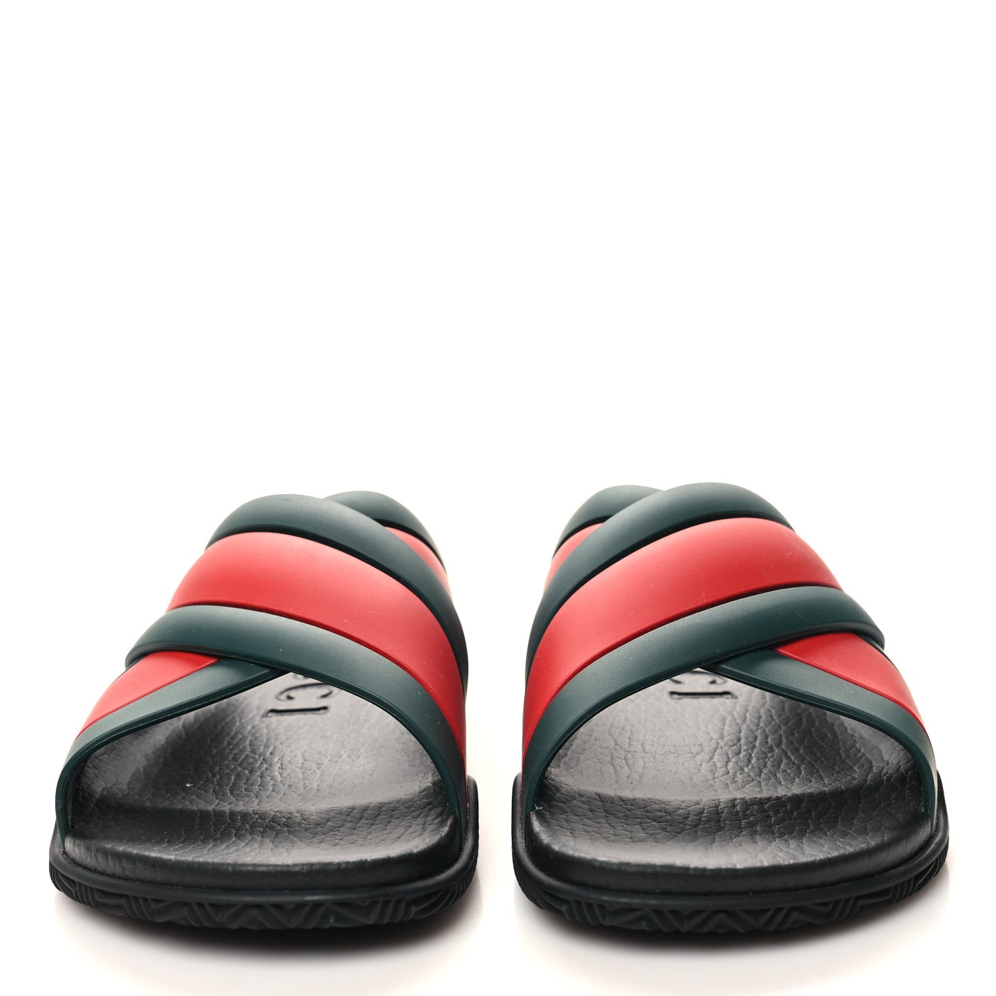 Rubber Web Mens Criss Cross Slide Sandals 35 Green Red