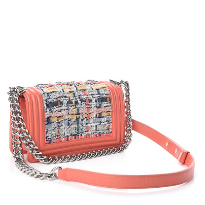 Chanel Lambskin Tweed Small Boy Flap Coral 3 of 14