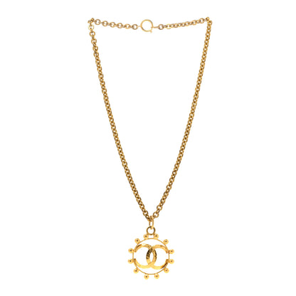 Chanel Metal CC Round Pendant Necklace Gold 3 of 7