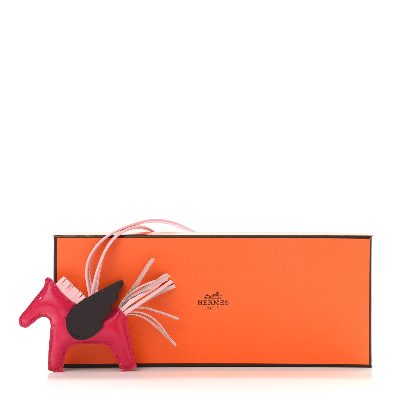 Hermes Milo Lambskin Grigri Rodeo Pegase Horse Bag Charm PM Framboise Rose Sakura Rouge Sellier 5 of 5