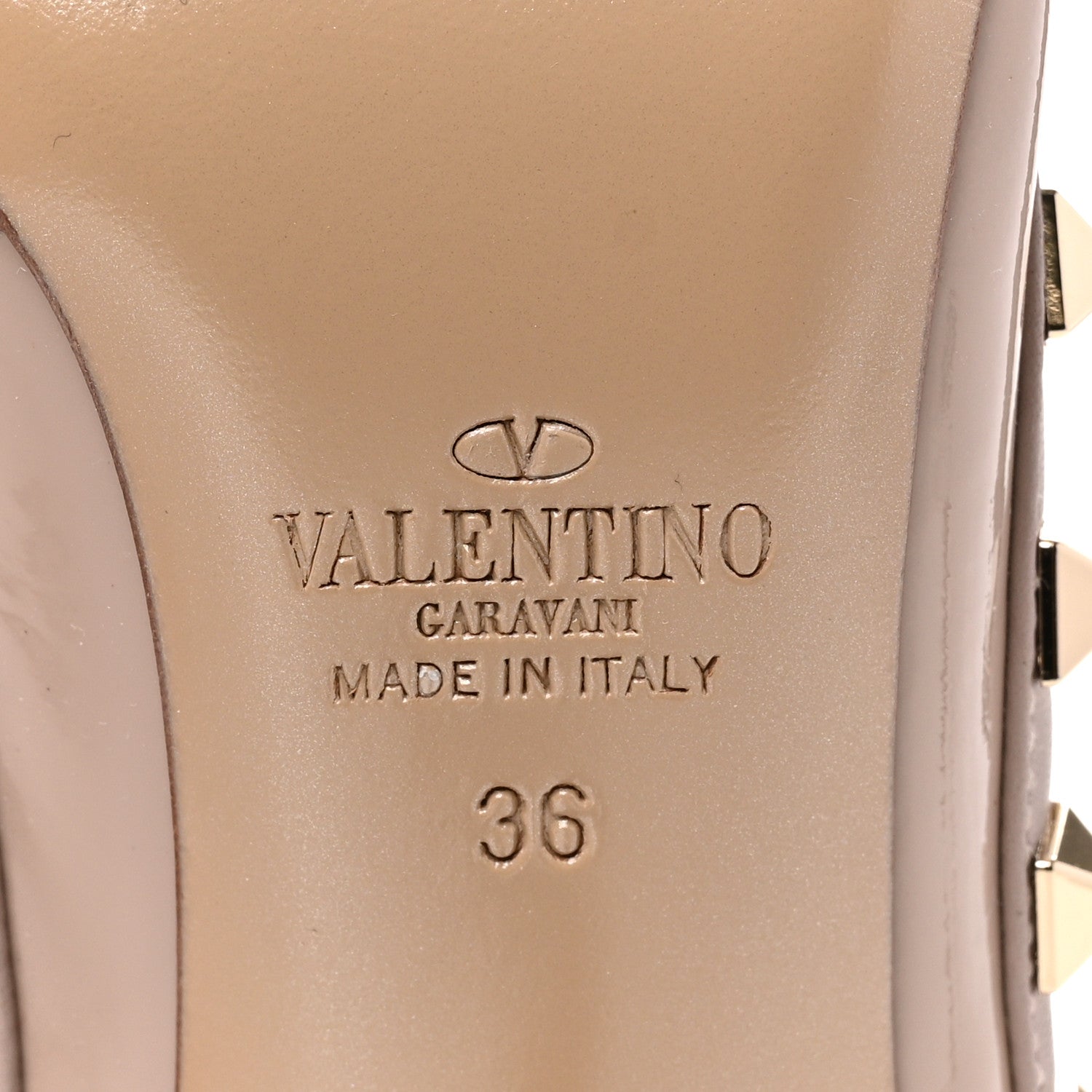 Valentino Garavani Patent Nappa Rockstud Ankle Strap 100mm Pumps 36 Poudre 8 of 9