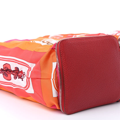 Hermes Buffle Brides de Gala Silky Pop Shopper Tote Rouge Garance 8 of 11