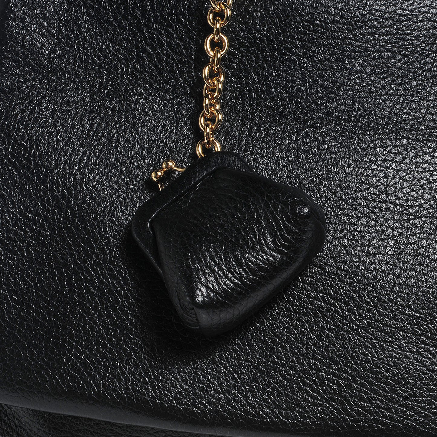 Grained Deerskin Medium Miss Sicily Satchel Black