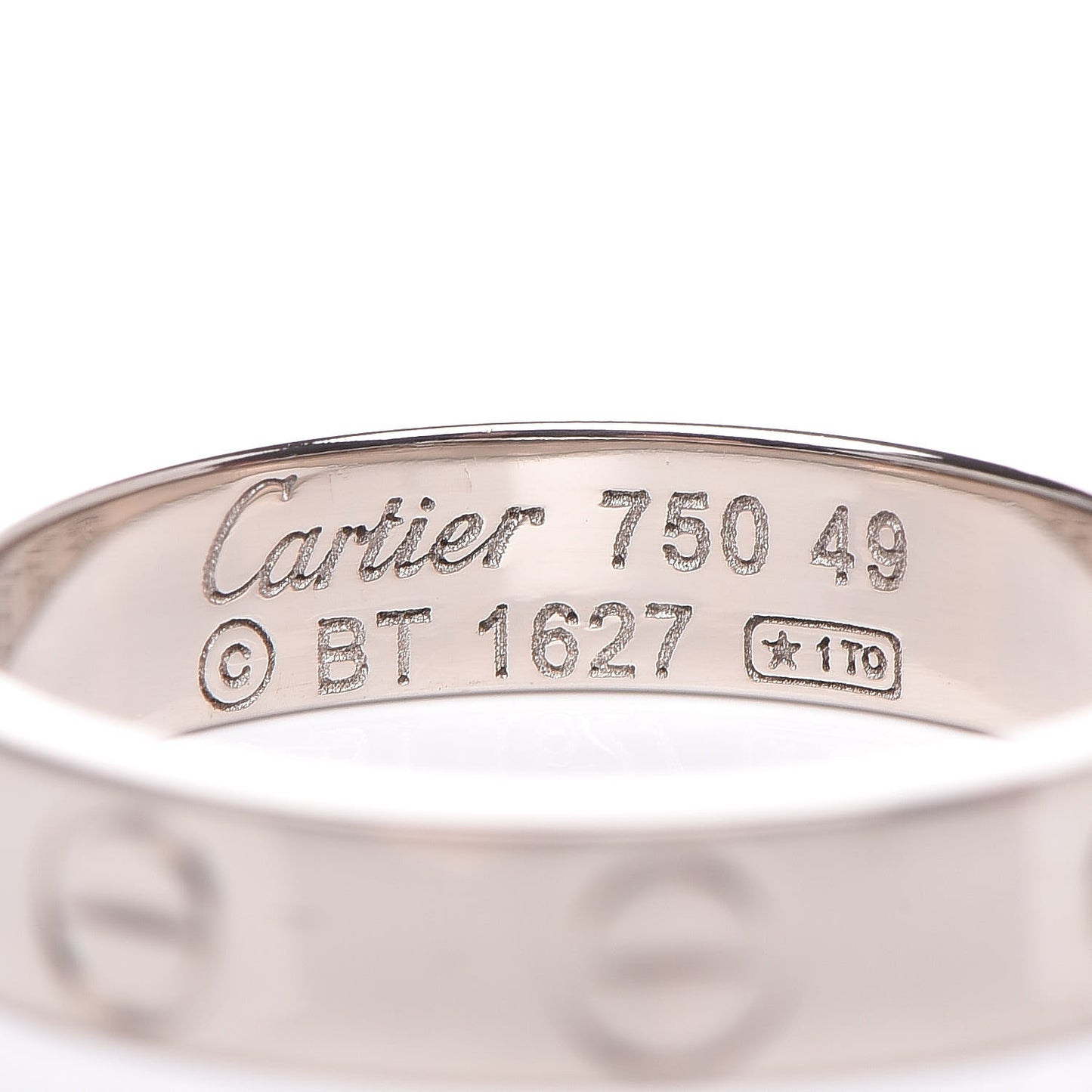 18K White Gold 3.5mm LOVE Wedding Band Ring 49 4.75