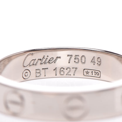 Cartier 18K White Gold 3.5mm LOVE Wedding Band Ring 49 4.75 4 of 4
