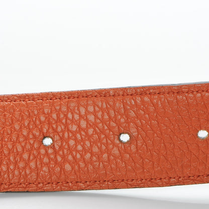 Hermes Box Togo 32mm H Belt 90 Chocolate Orange 16 of 17