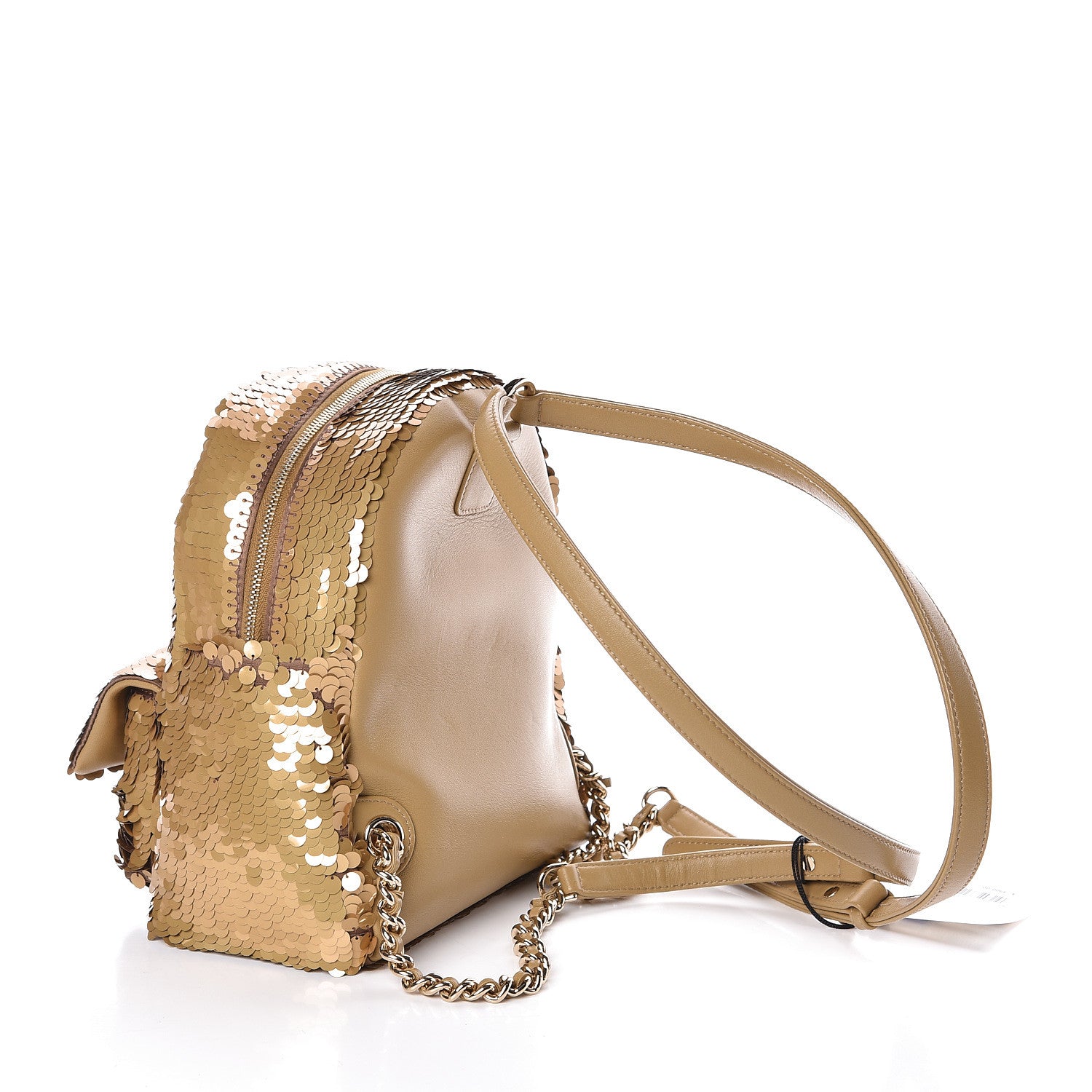 Chanel Sequin Lambskin CC Backpack Gold 3 of 10