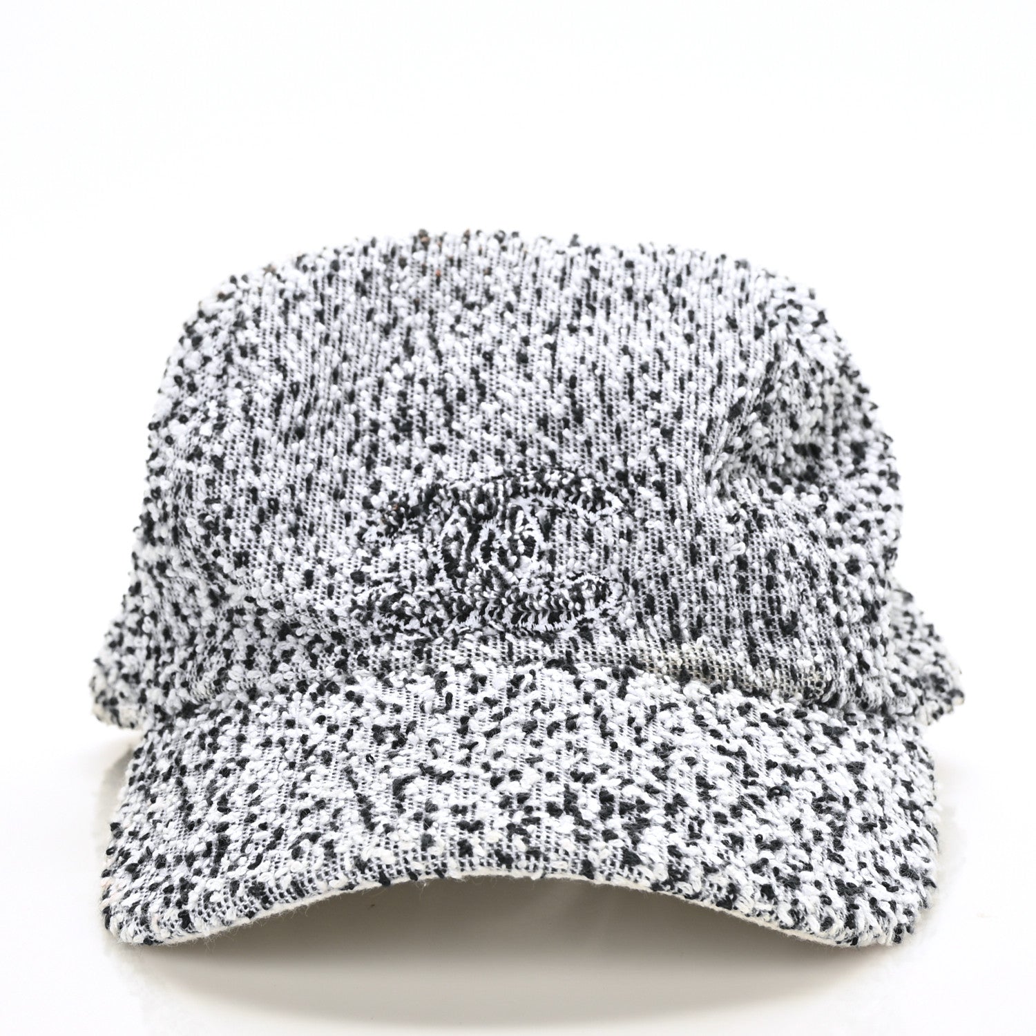 Chanel Tweed CC Cap Hat M Black White 2 of 7