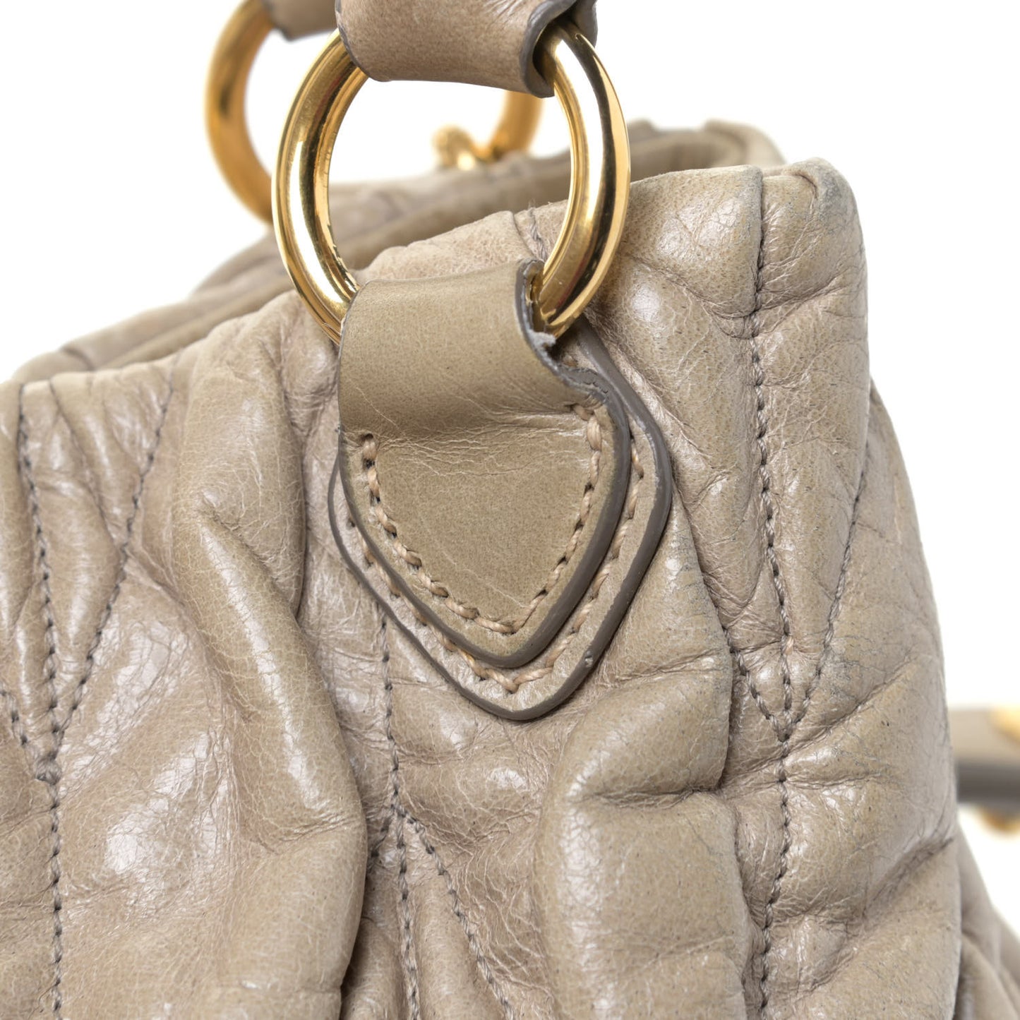 Nappa Matelasse Top Handle Satchel Fumo