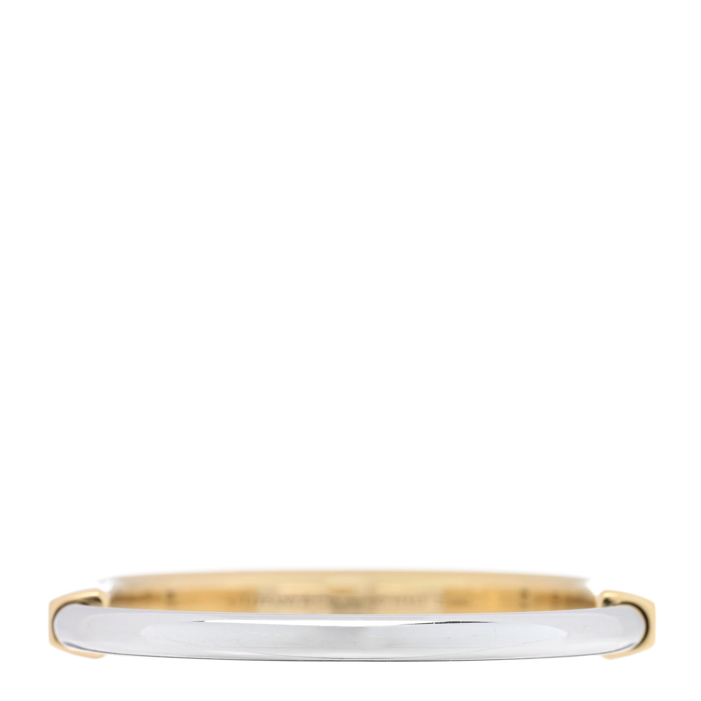 18K Yellow White Gold Tiffany Lock Bangle Bracelet