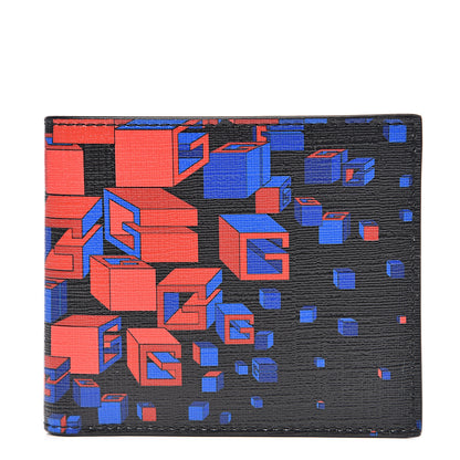 Gucci Calfskin Square G Space Print Bi-Fold Wallet Black 1 of 7