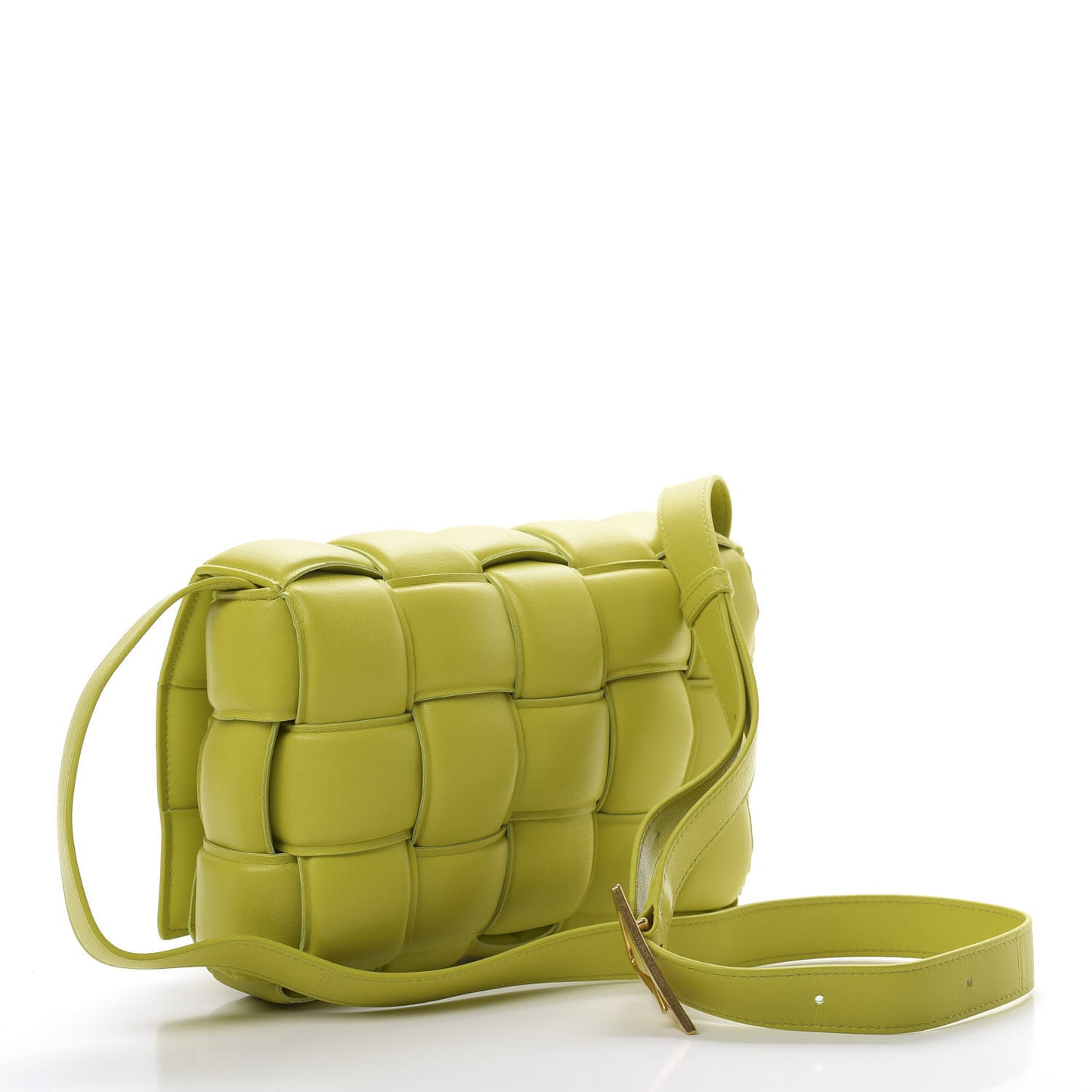 Nappa Maxi Intreccio Padded Cassette Crossbody Bag Kiwi