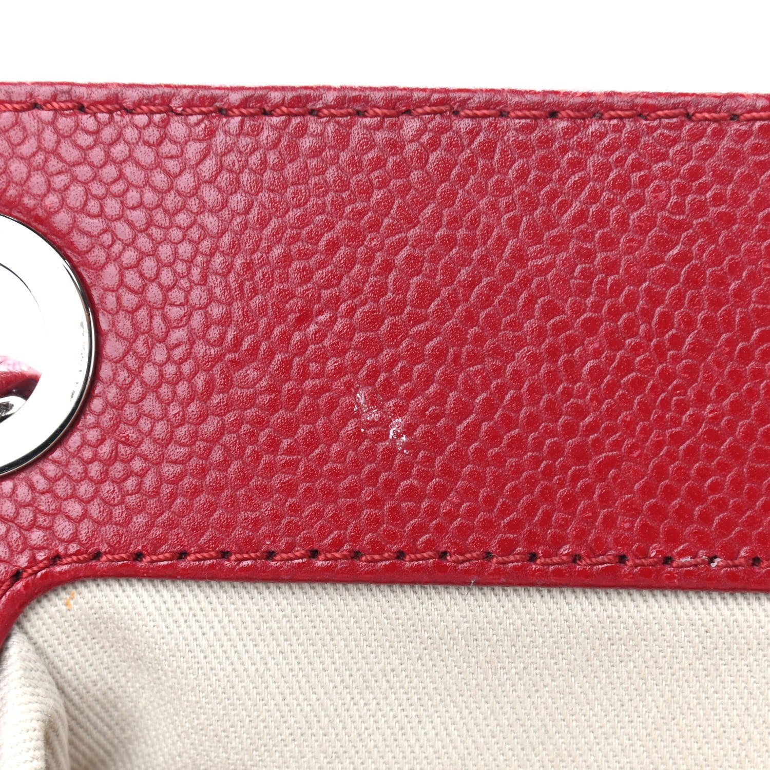 Chanel Caviar Quilted Timeless CC Shopping Tote Red 8 of 12