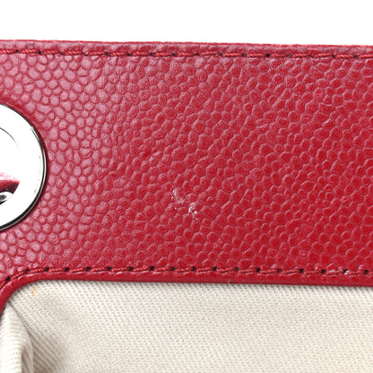 Chanel Caviar Quilted Timeless CC Shopping Tote Red 8 of 12