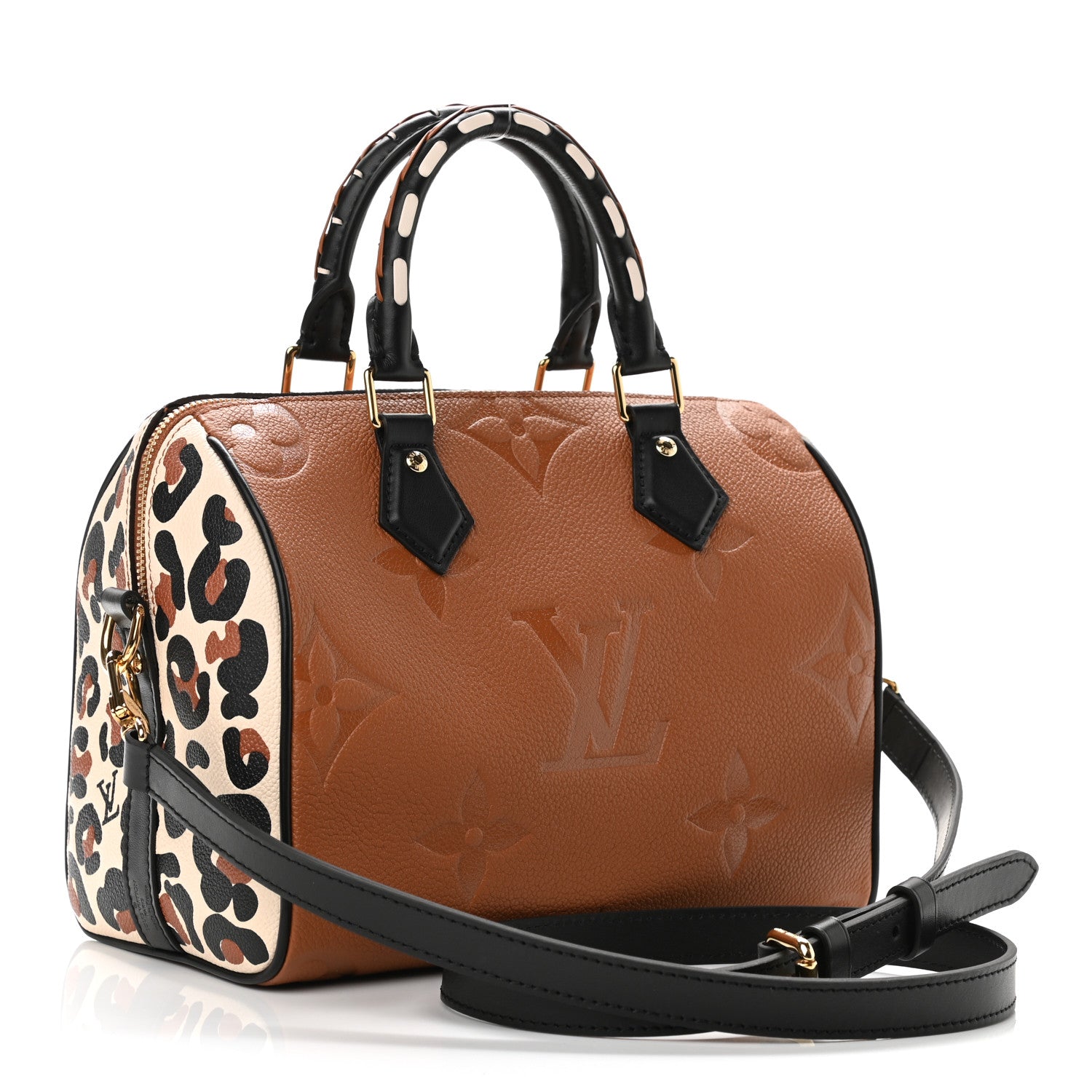 Louis Vuitton Empreinte Monogram Giant Wild At Heart Speedy Bandouliere 25 Caramel 3 of 9