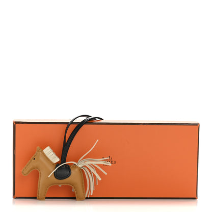 Hermes Milo Lambskin Grigri Rodeo Bag Charm PM Sesame Craie Black 4 of 4