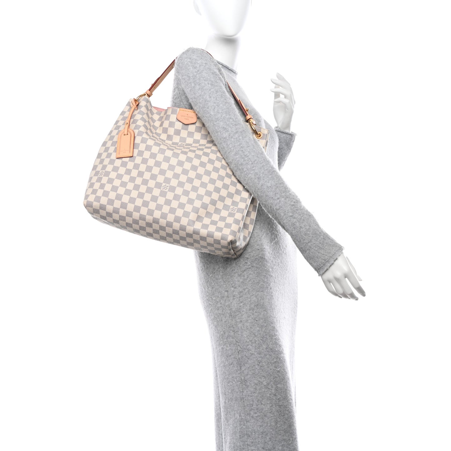LOUIS VUITTON Damier Azur Graceful MM Rose Ballerine