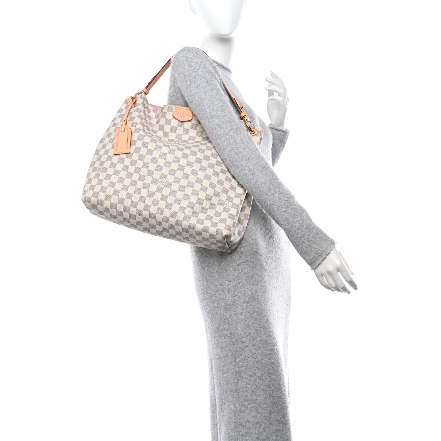 Louis Vuitton LOUIS VUITTON Damier Azur Graceful MM Rose Ballerine 2 of 9