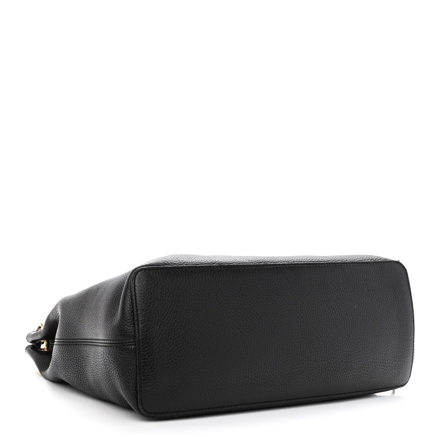 Pebbled Calfskin Large Soho Hobo Black