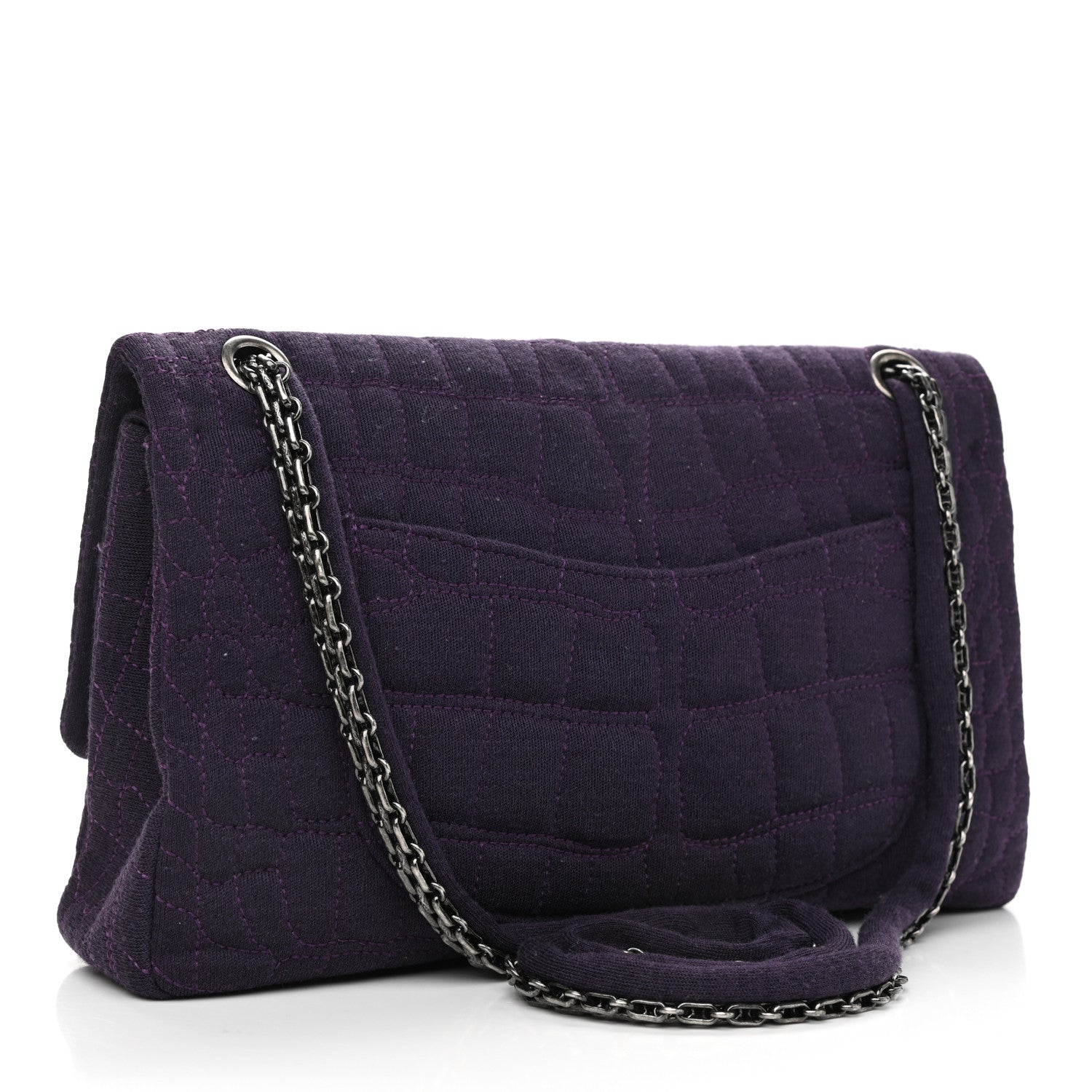 Chanel Jersey Coco's Croc 2.55 Reissue 226 Flap Purple 3 of 12