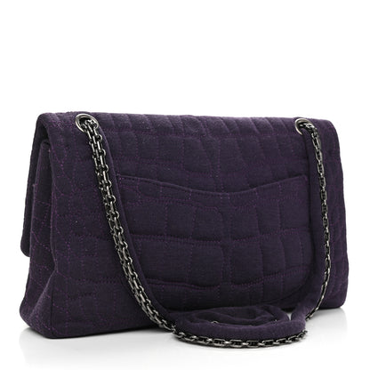 Chanel Jersey Coco's Croc 2.55 Reissue 226 Flap Purple 3 of 12