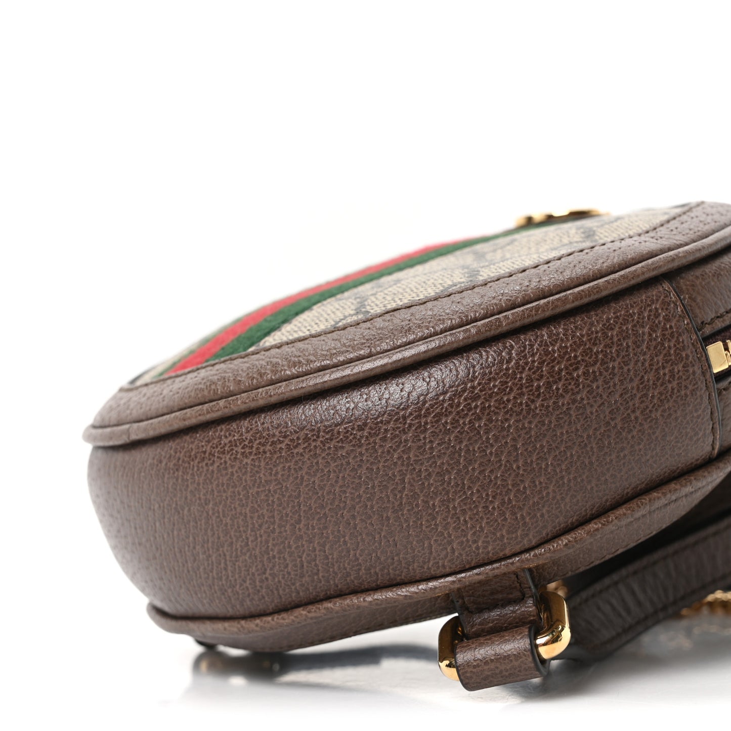 GG Supreme Monogram Web Mini Ophidia Round Backpack Brown