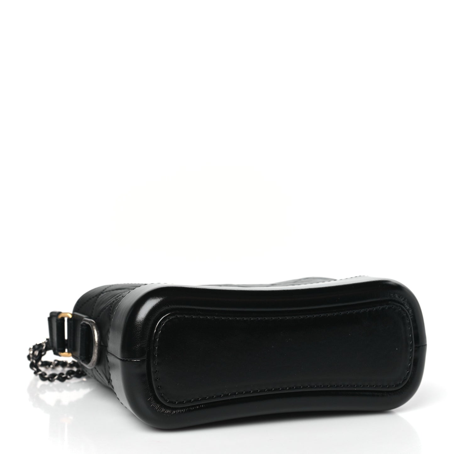 Aged Calfskin Quilted Small Gabrielle Hobo Black