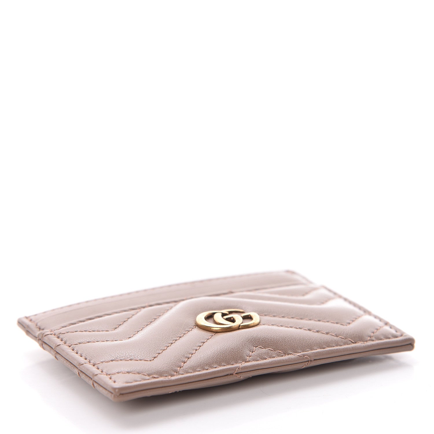 Gucci Calfskin Matelasse GG Marmont Card Holder Porcelain Rose 4 of 9