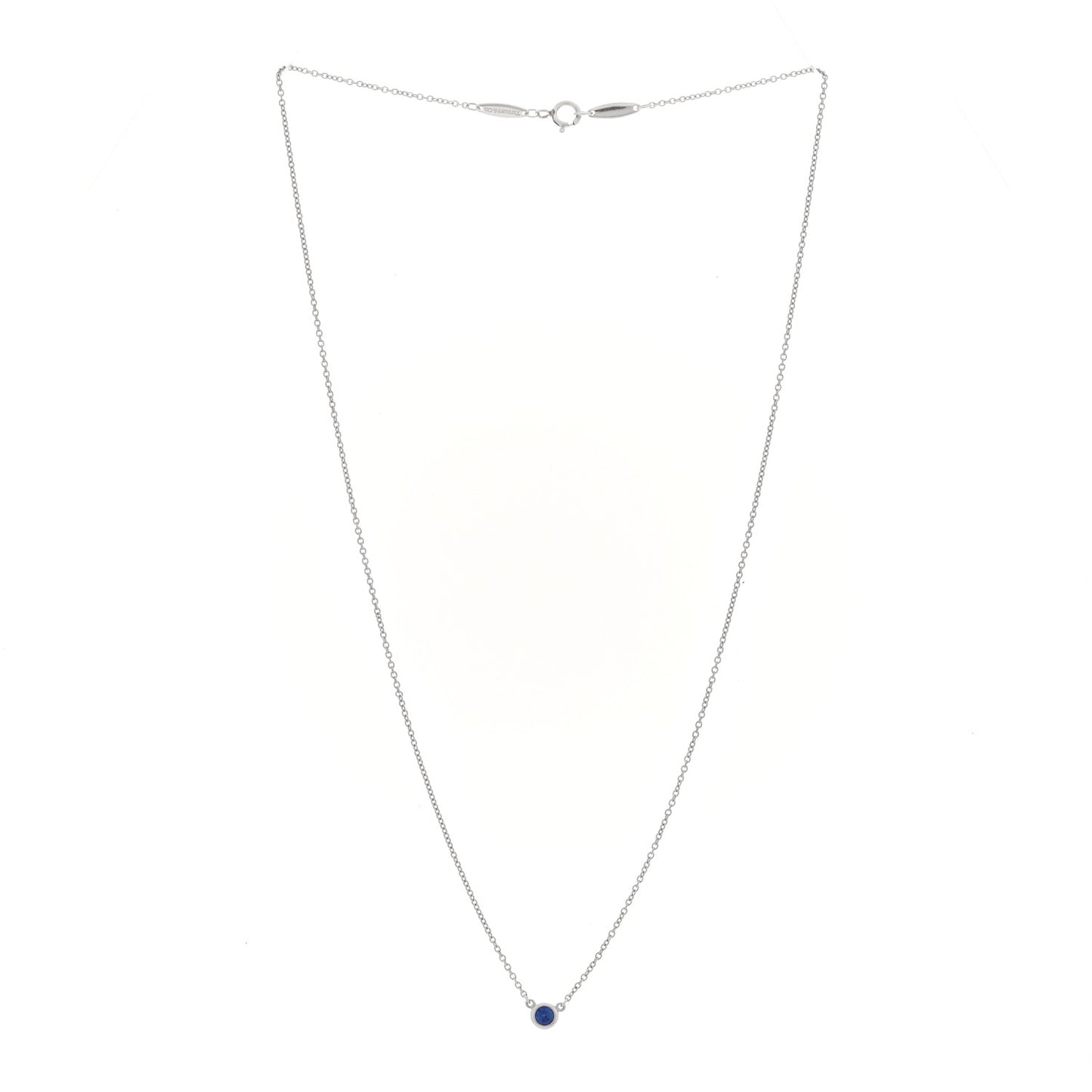 Platinum Blue Sapphire .11ct Elsa Peretti Color by the Yard Necklace